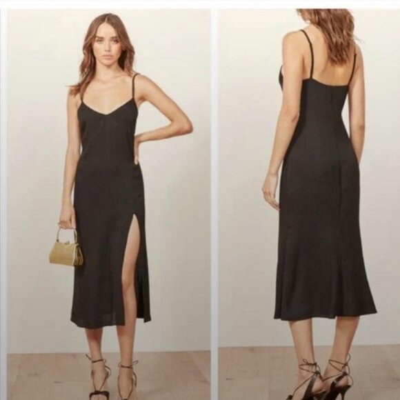 Reformation Brianna Side Slit Linen Dress size 4 US - Picture 1 of 8